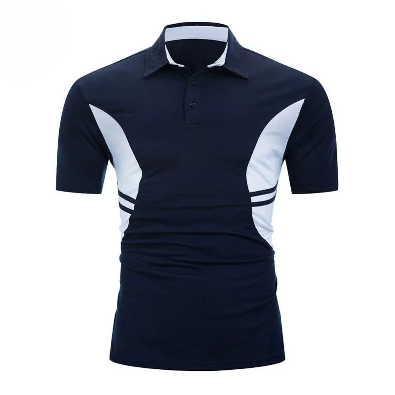 Men's Casual Cotton Patchwork Polo
