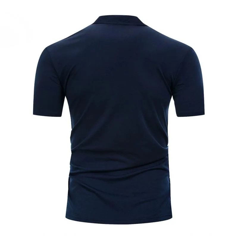 Men's Casual Cotton Patchwork Polo