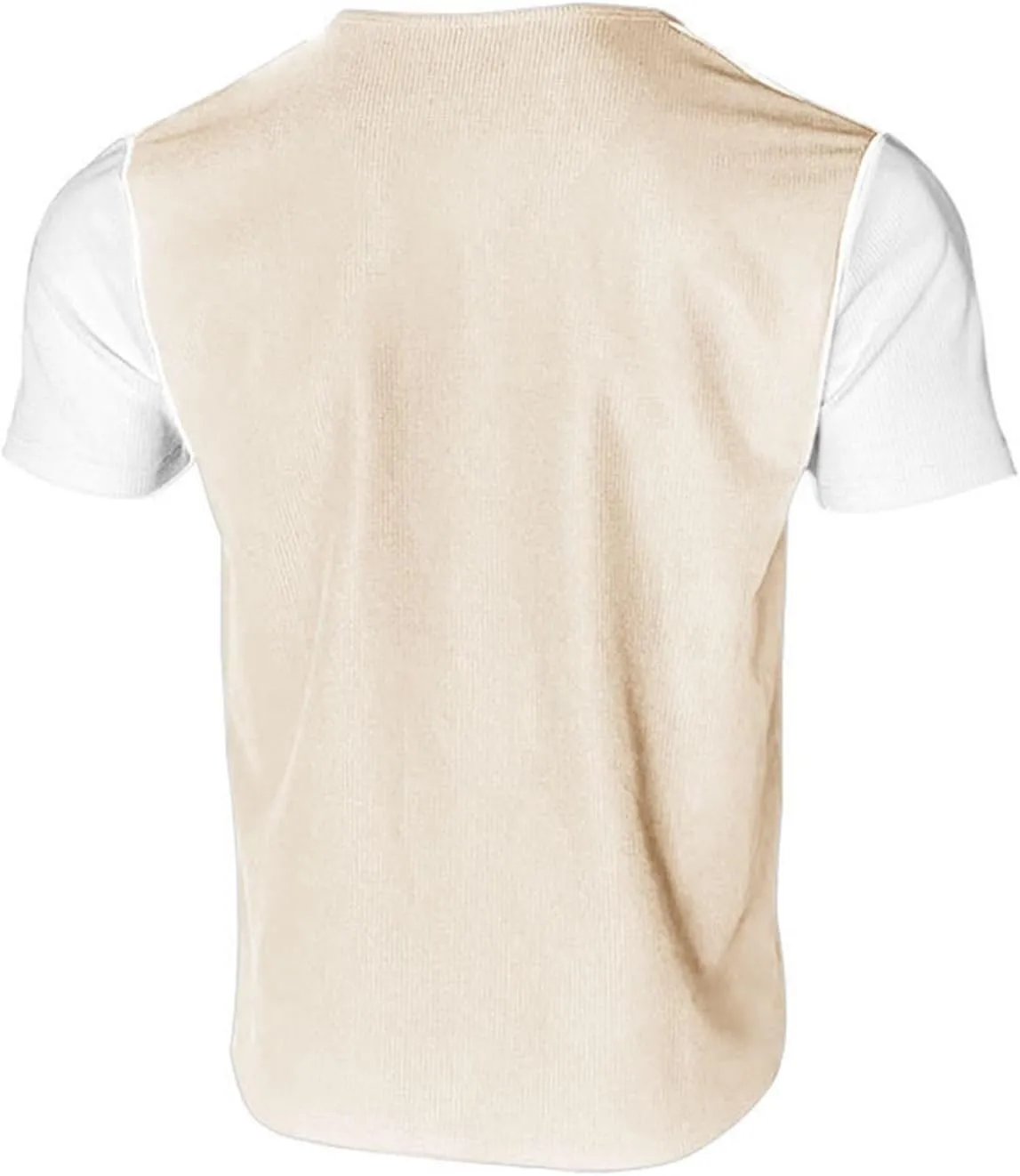 Men's Color Block Waffle Knit Henley Shirt Short Sleeve Button Down Round Neck Vacation Wear Breathable Holiday Stylish Top