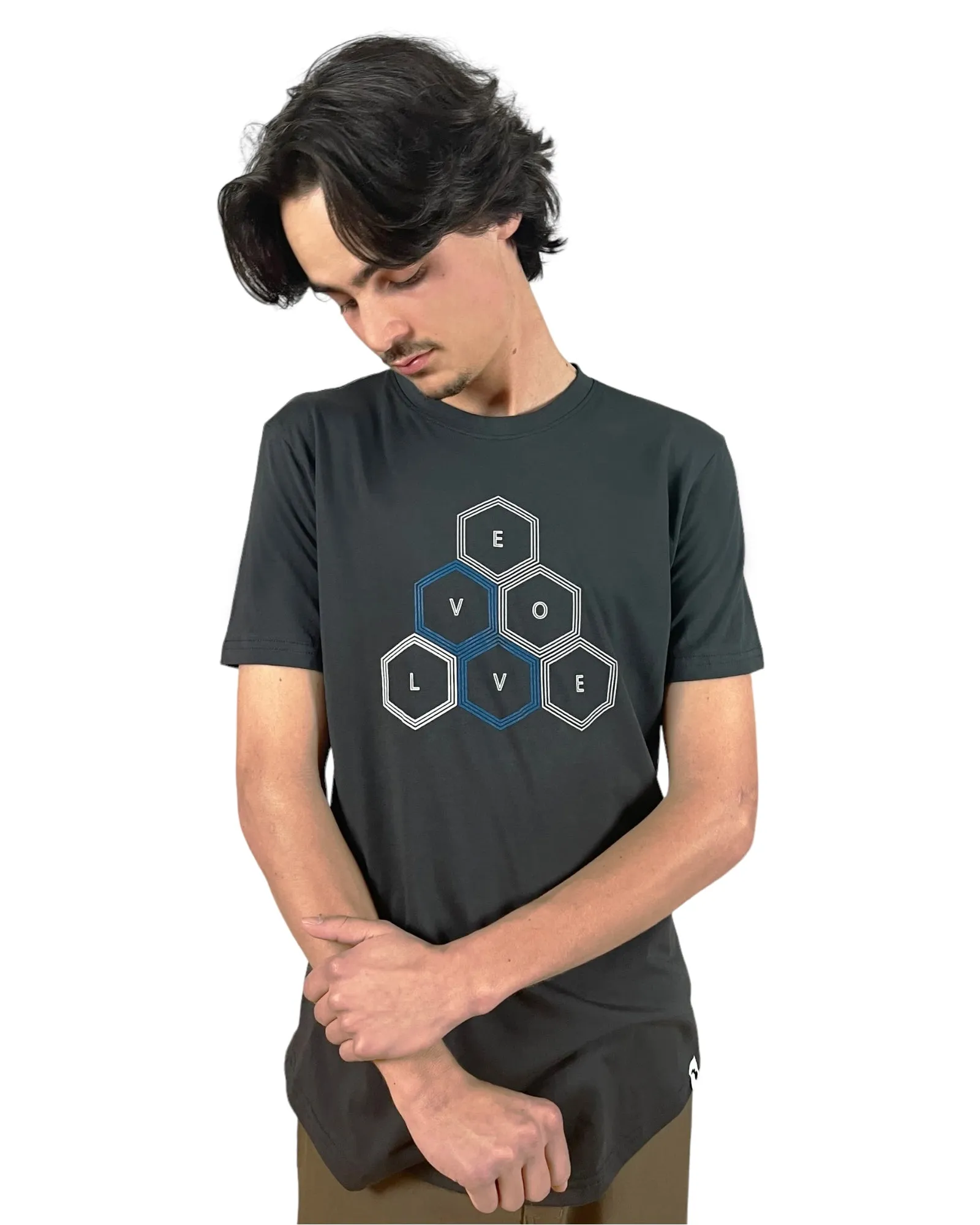 Men's Crew - Geo Pyramid -- Washed Black