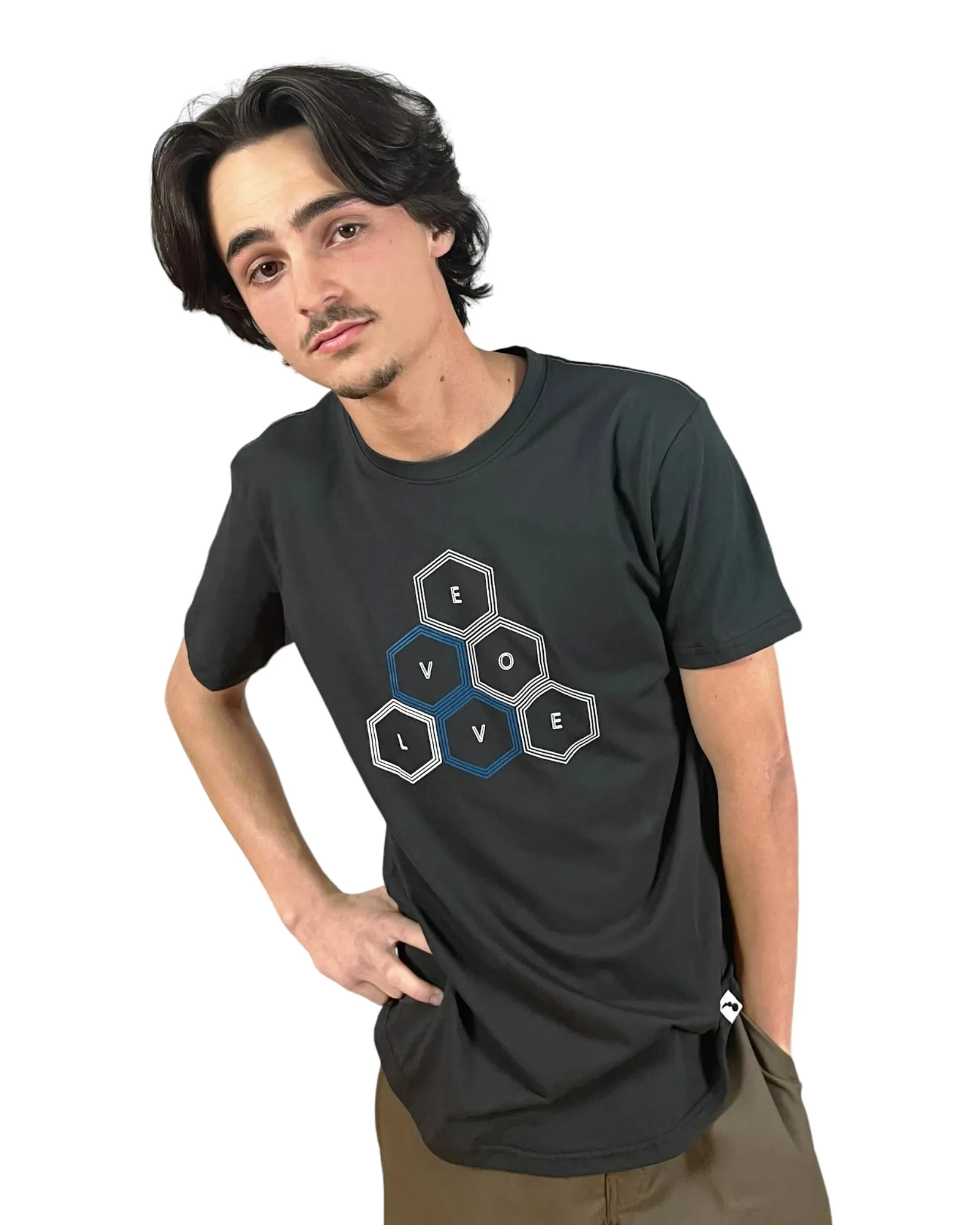 Men's Crew - Geo Pyramid -- Washed Black