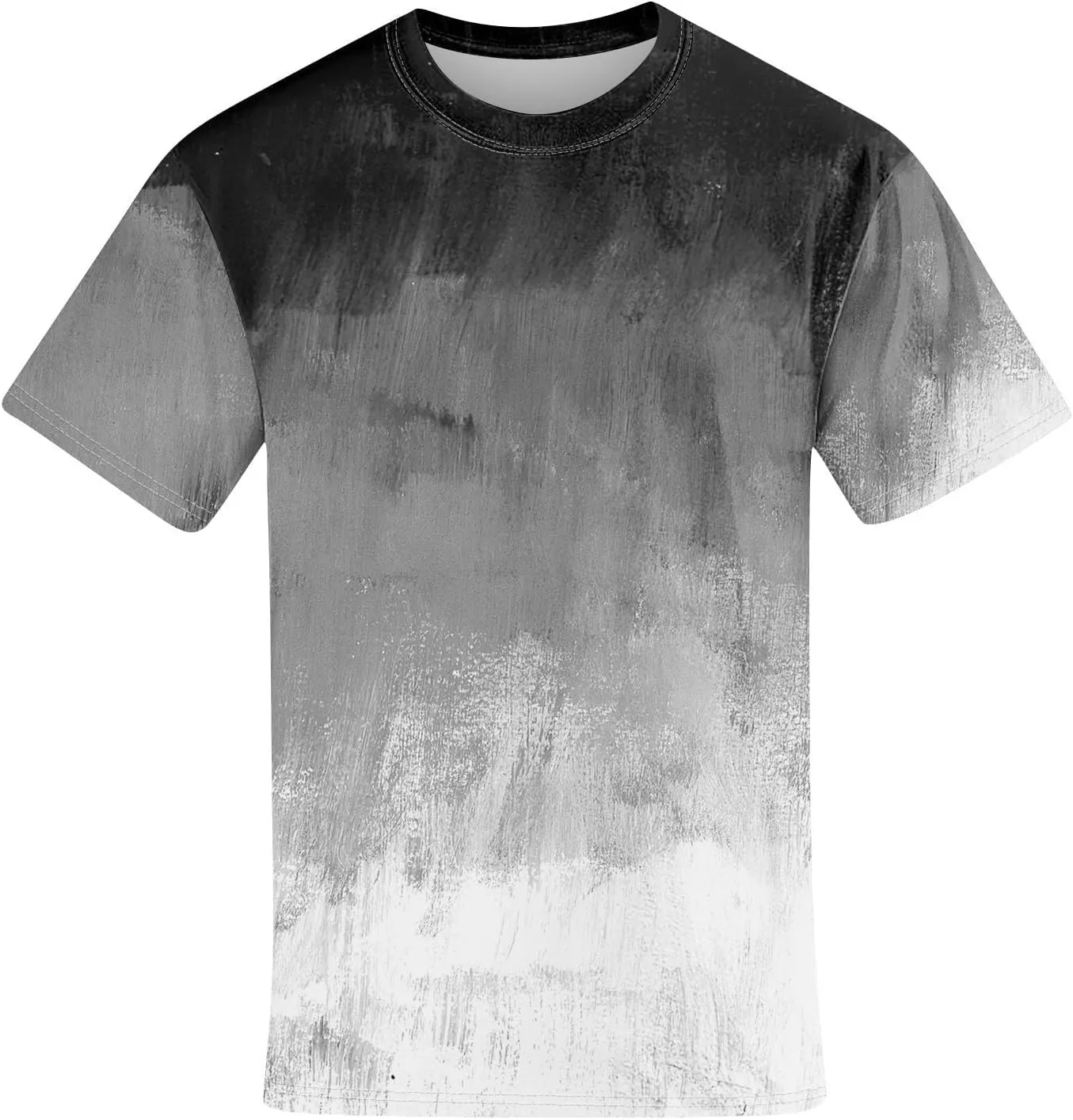 Men's Dip-Dye T-Shirt Short Sleeve Round Neck Stretch Quick Dry Sport Top Breathable Gym Running Casual Summer Athletic Tee
