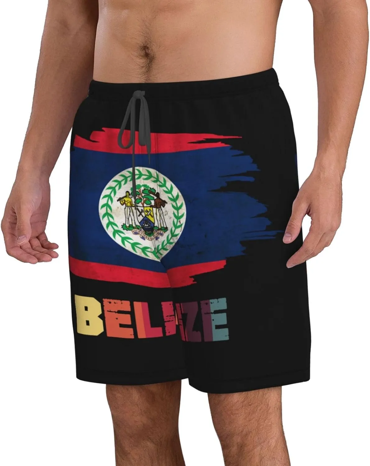 Men's Swim Trunks Beach Shorts Quick Dry Running Shorts Comfortable Loose Gym Shorts Swimsuit Pants with Pockets