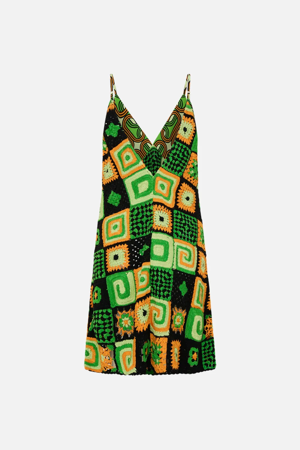 MINI CROCHET DRESS WITH SILK TOP GOOD VIBES GENERATION