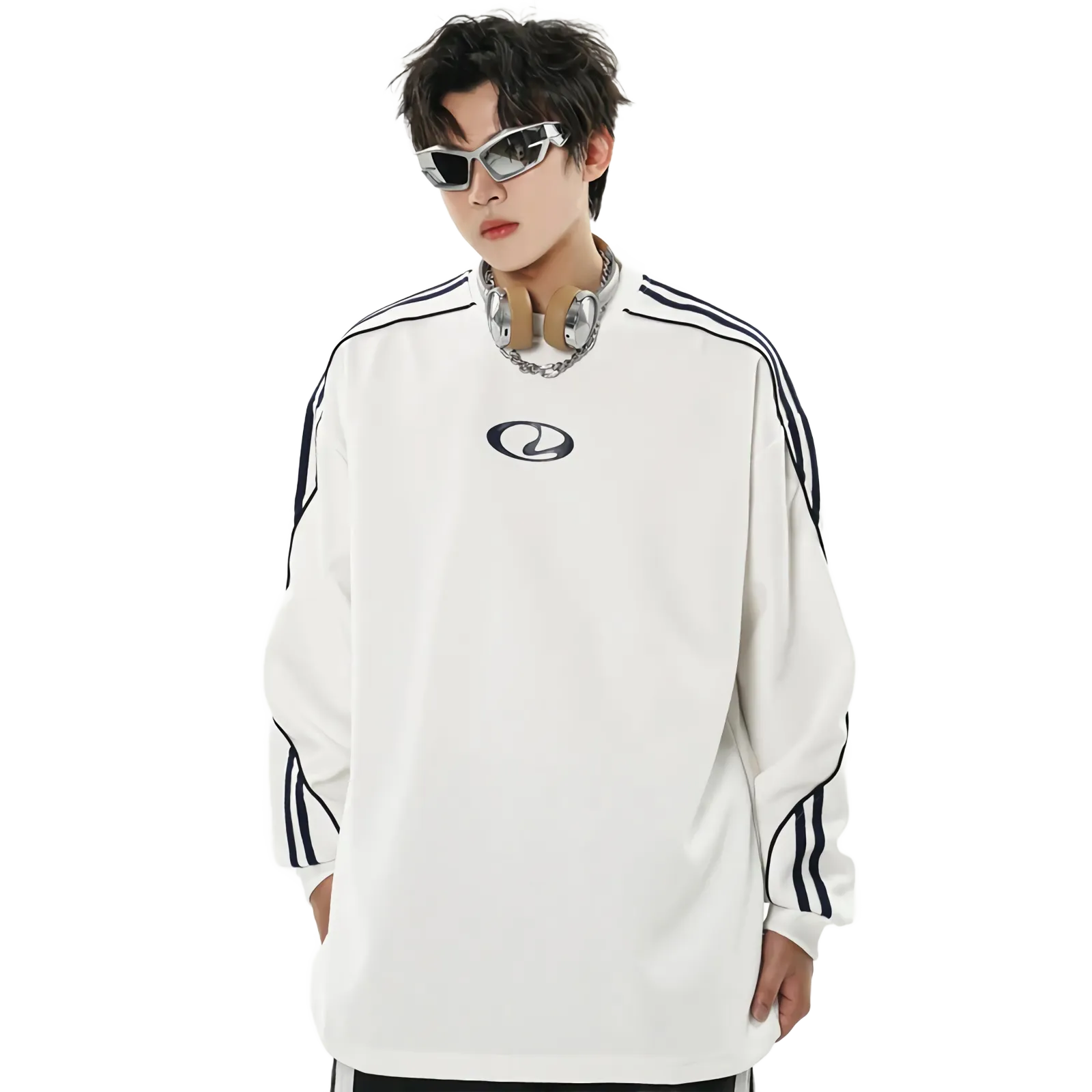 'Modulus' Oversized Long Sleeve Cotton Tee