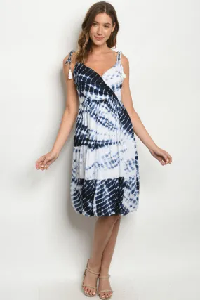 Navy Blue Tie Dye Sundress