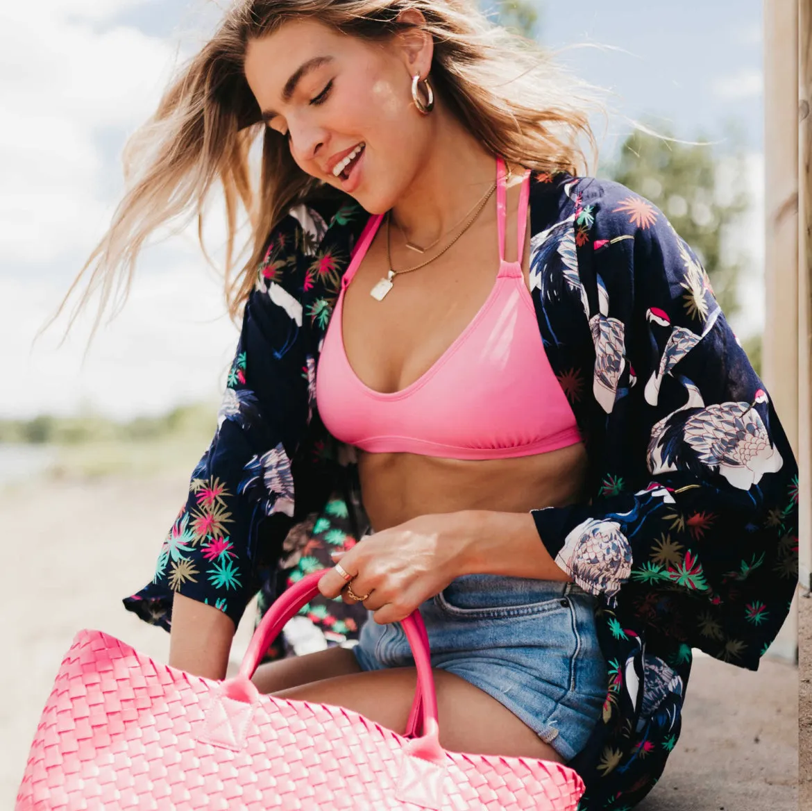 Navy Tropical Kimono