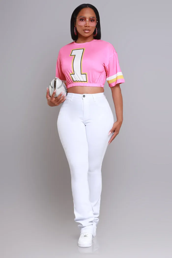 Right Call High Rise Stacked Flare Jeans - White