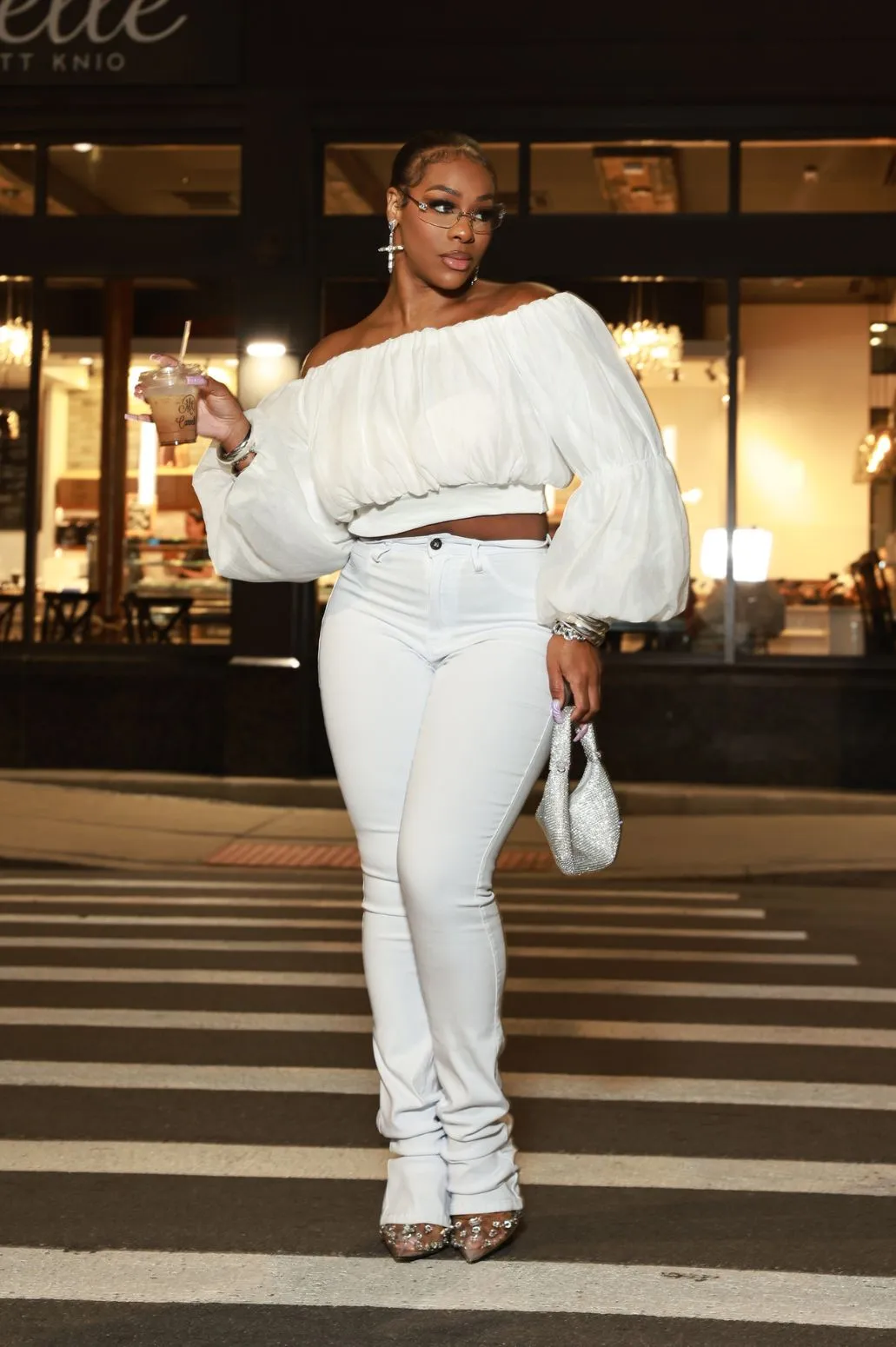 Right Call High Rise Stacked Flare Jeans - White