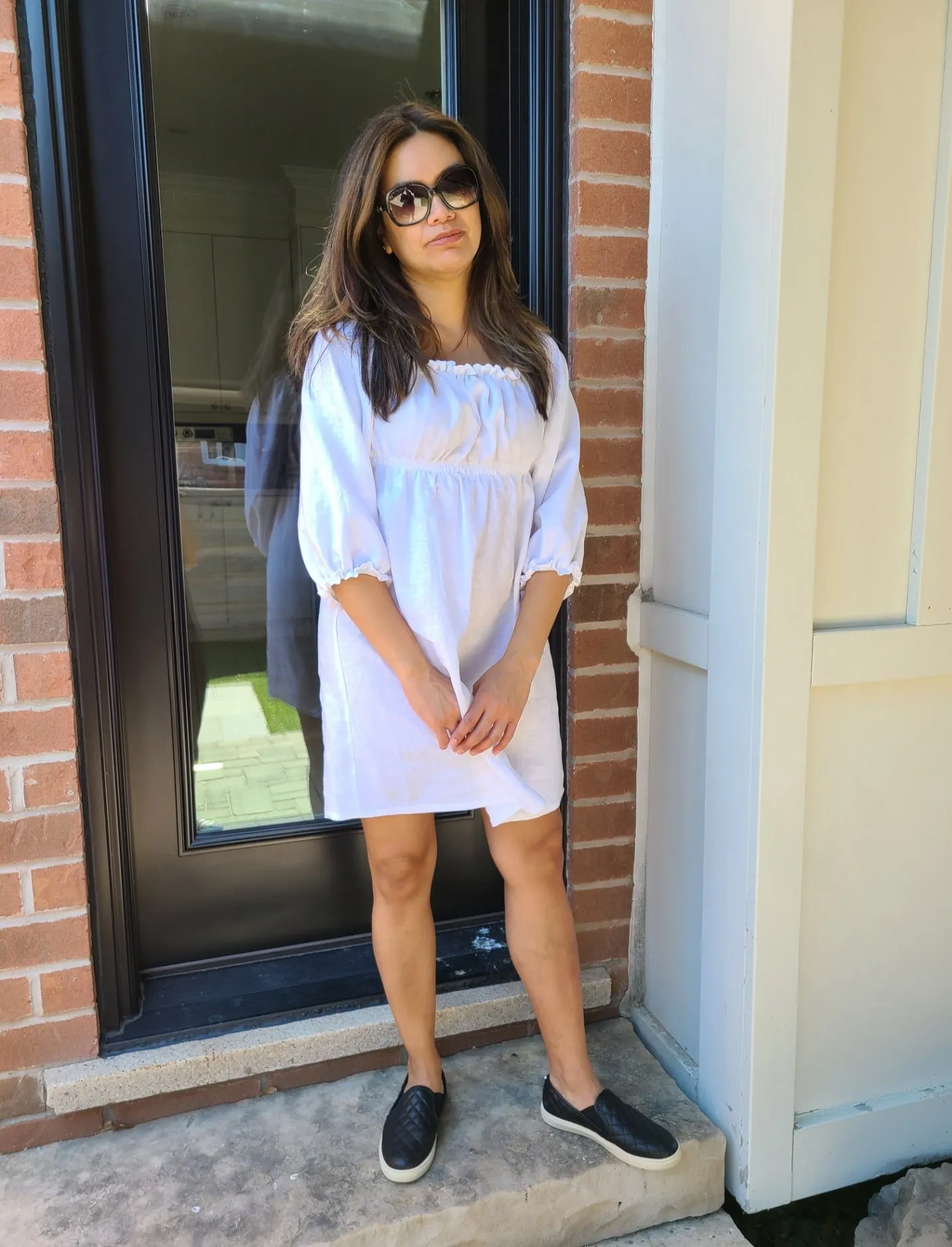 Sassi Linen Dress White