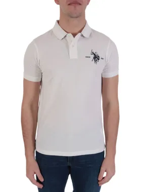 U.S. Polo Assn Polo da uomo manica corta con retrocollo a contrasto Kory 41029 65084 100 bianco
