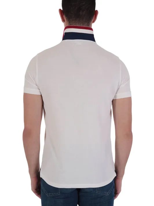 U.S. Polo Assn Polo da uomo manica corta con retrocollo a contrasto Kory 41029 65084 100 bianco