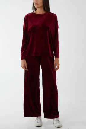 Velour Relaxed Loungewear TROUSERS
