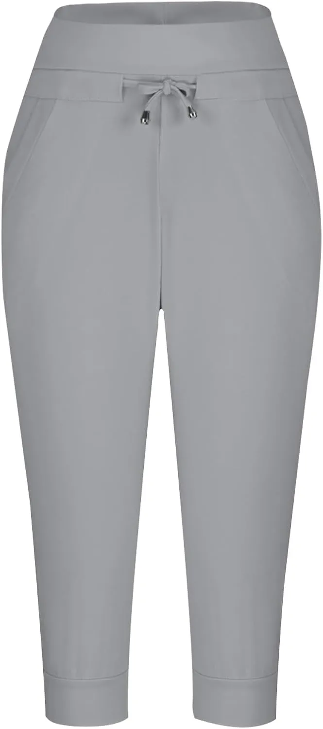 Womens Capris Joggers Pants Baggy Crop Sweatpants Lightweight Running Cropped Slacks Athletic Sports Soft Loun