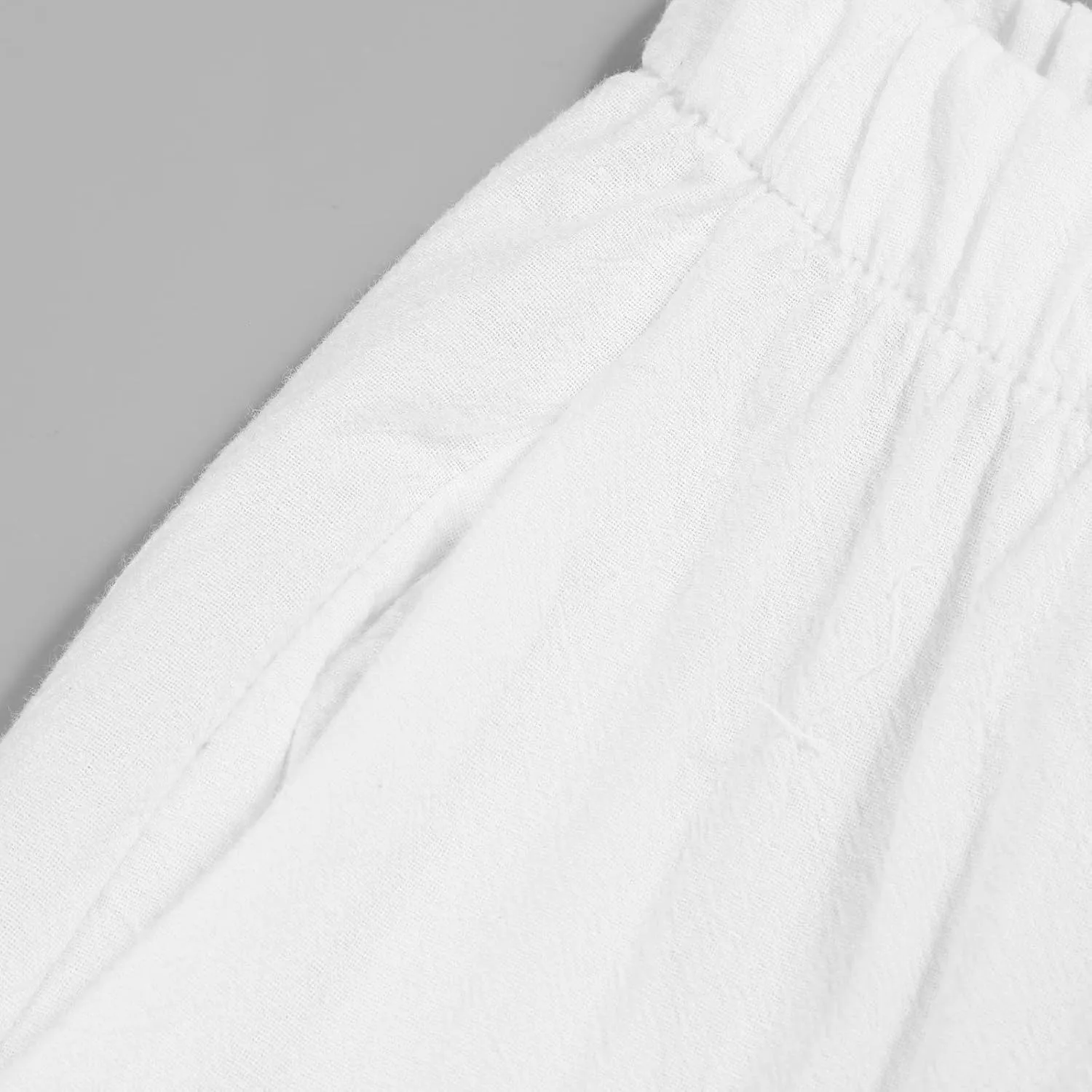 Women's Casual Pants 2025 Summer Tulip Hem Elastic Waist Straight-Leg Soft Loose Pants Baggy Trousers with Pockets