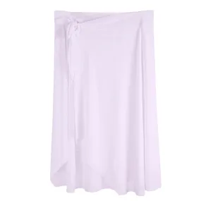 Womens Light Plum Swimsuit Cover Up Ruffle Tie Side Beach Sarong Wrap Maxi Skirt