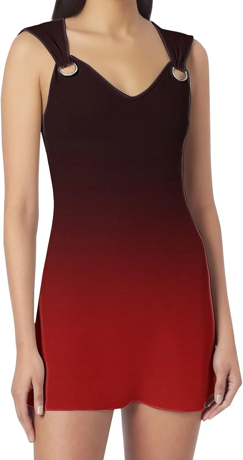 XOWRTE 2025 Summer Women's Chic and Elegant Sleeveless Skirt V Neck Loop Knee Length Casual Beach Wrap Dresses